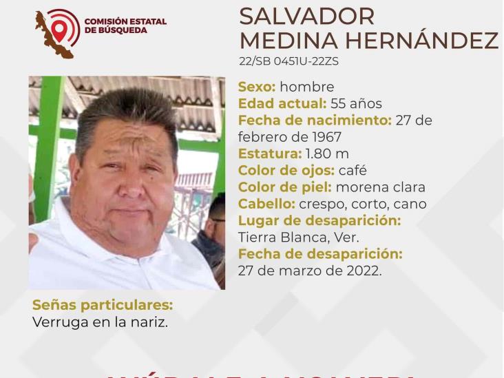 Salvador desapareció en Tierra Blanca