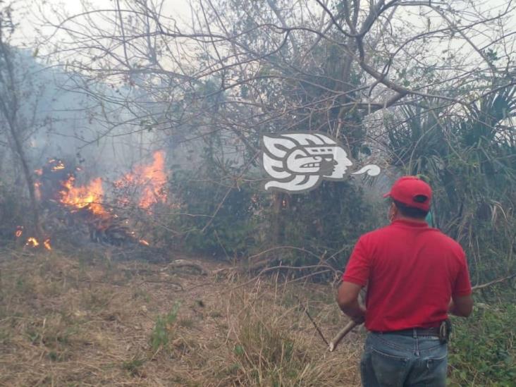 Sin apoyo de SPC- Veracruz, logran controlar incendio en Alto Lucero