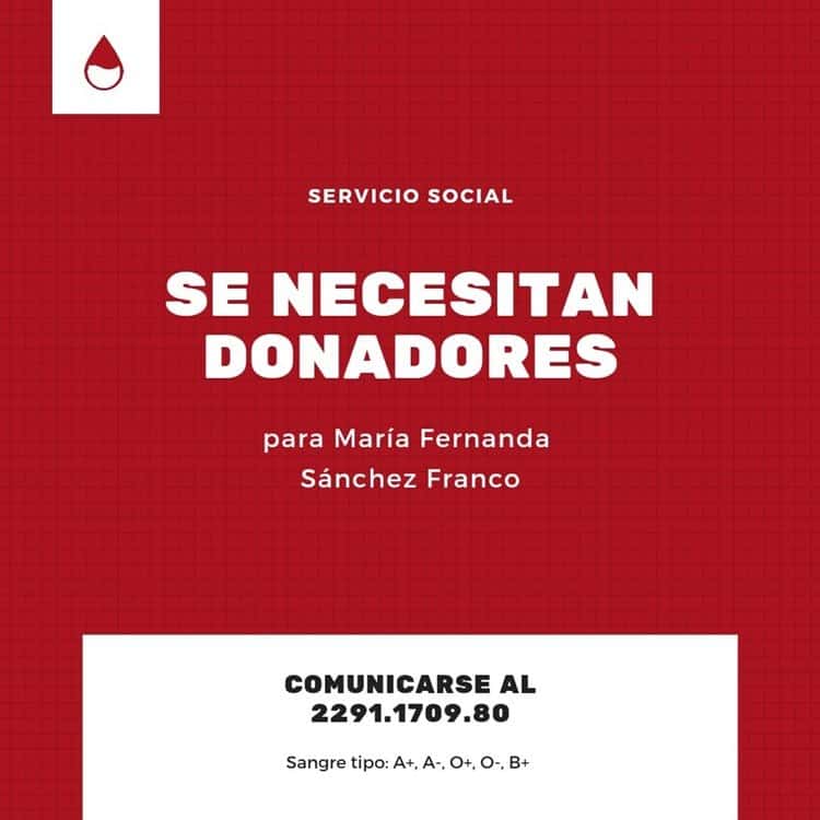 Joven internada en IMSS de Veracruz solicita donador de sangre