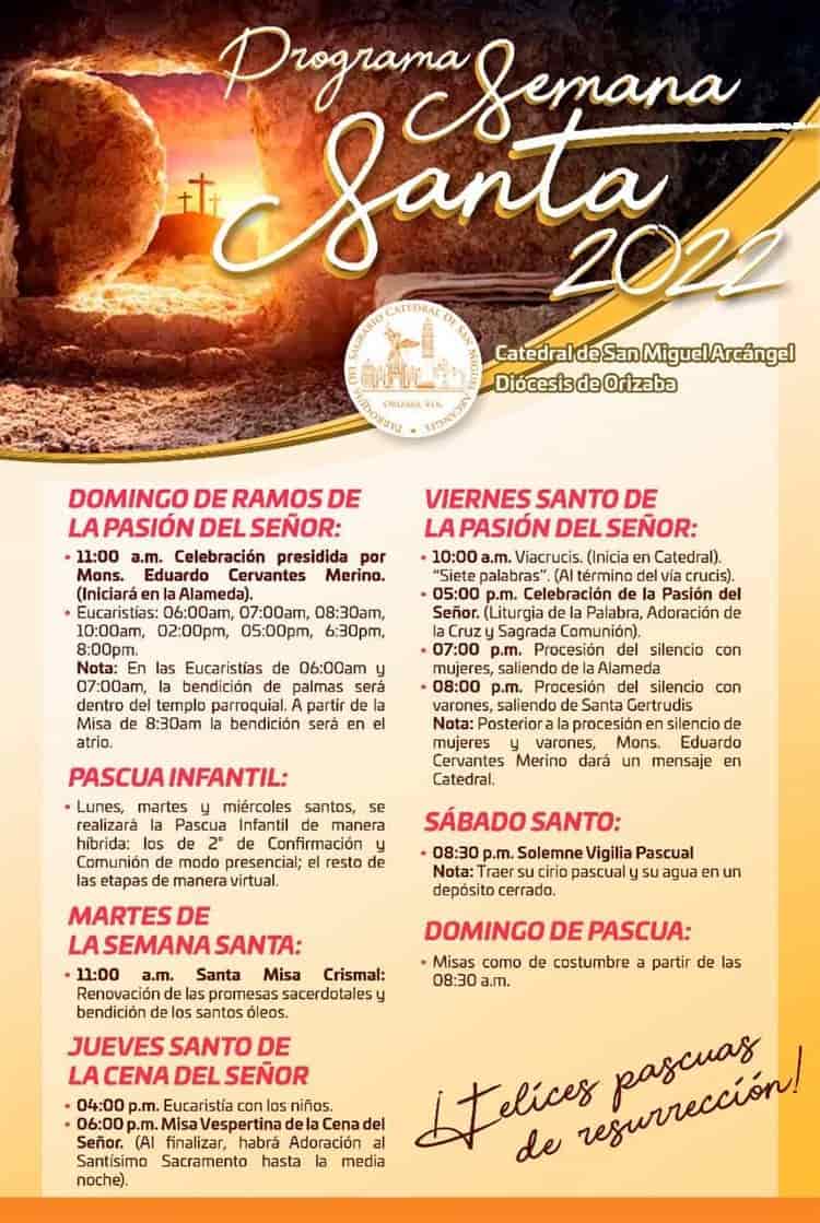 Alista Iglesia de Orizaba celebraciones de Semana Santa