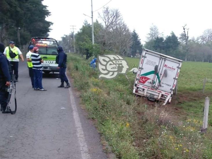 Exceso de velocidad lo hace despistarse en la Misantla-Xalapa