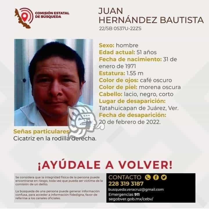 Piden ayuda en Tatahuicapan para encontrar a Juan Hernández Bautista