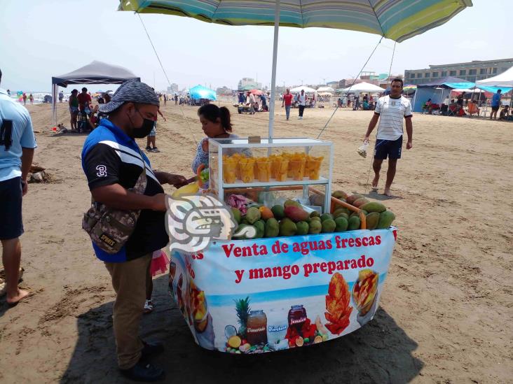 Inspeccionan puestos de alimentos en playas de Coatzacoalcos 