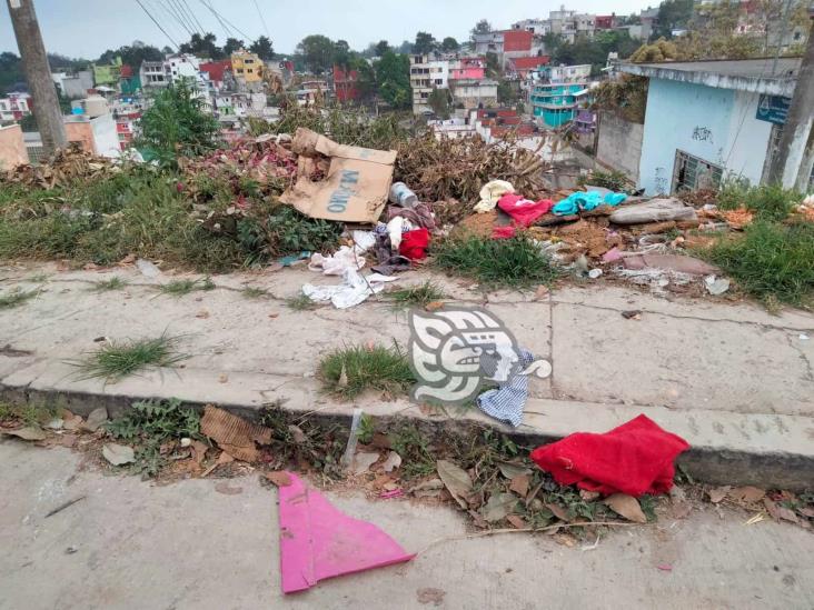 Convierten en basurero clandestino  zona baldía en Xalapa