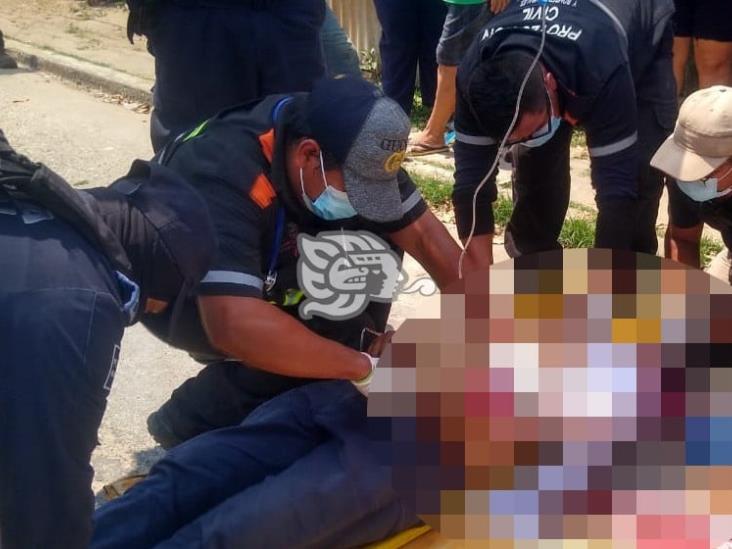 Reportan delicado a cobrador tras accidentarse en Minatitlán