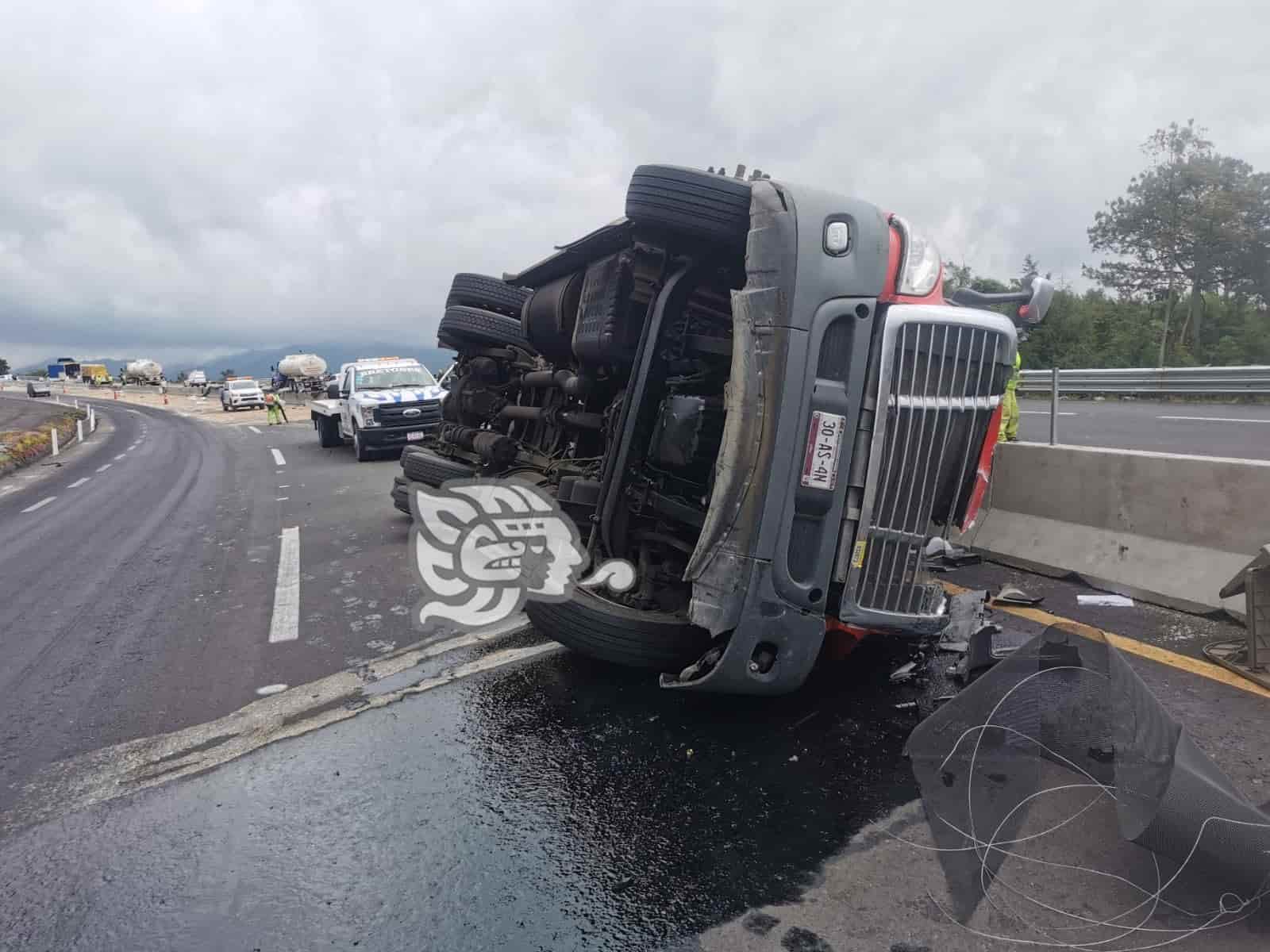 Vuelca Tráiler Sobre El Libramiento Xalapa Perote Hay Un Lesionado