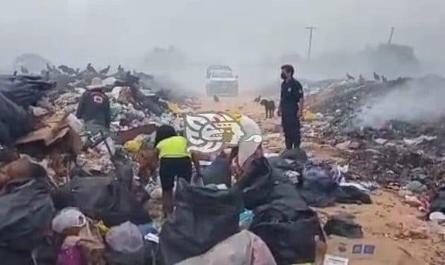 Tras incendio, monitorean basurero y salvaguardan integridad de pepenadores 