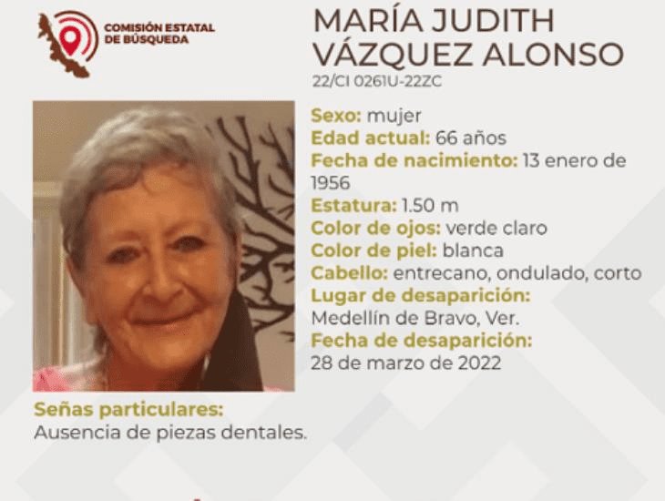 Se extravió mujer de 66 años en el municipio de Medellín de Bravo