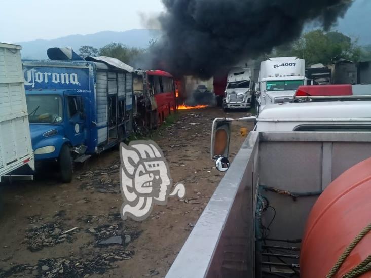 Incendio al interior de corralón en Amatlán genera intensa movilización policiaca