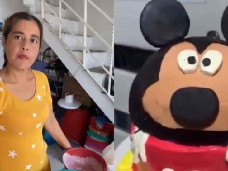 Entrega un pastel feo de Mickey Mouse y se vuelve viral; denuncia amenazas