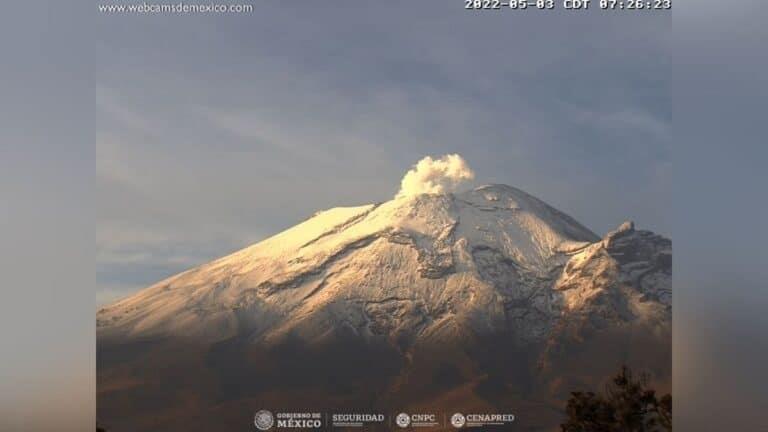 Popocatépetl registra 43 exhalaciones en últimas 24 horas