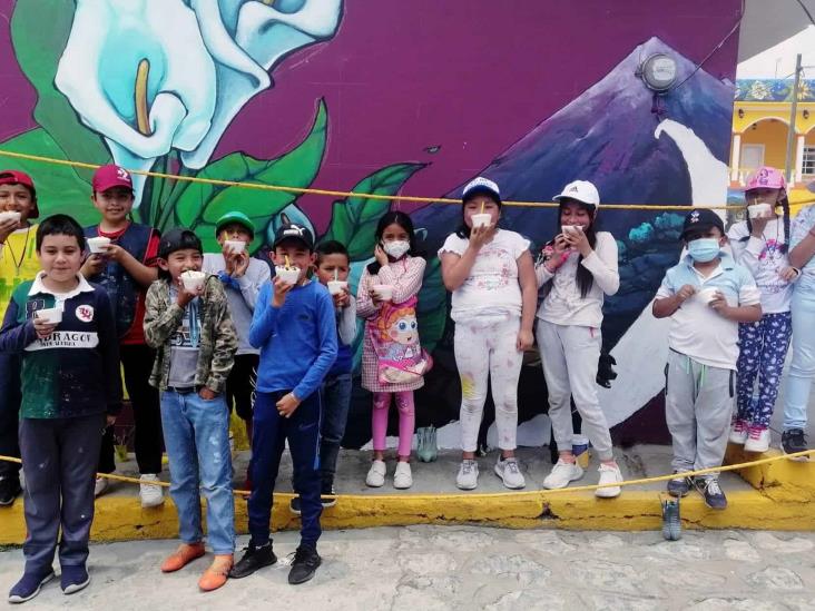 Con increíble mural, maestro xalapeño ‘da vida’ a casas en las Altas Montañas