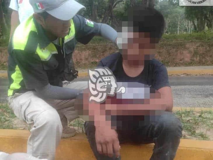 Menor de edad herido durante accidente de motocicleta en Oluta