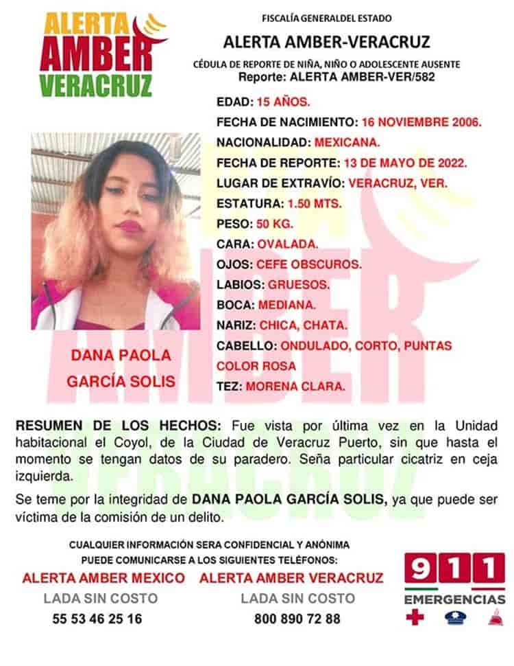 Activan Alerta Amber para localizar a menor que desapareció en Veracruz