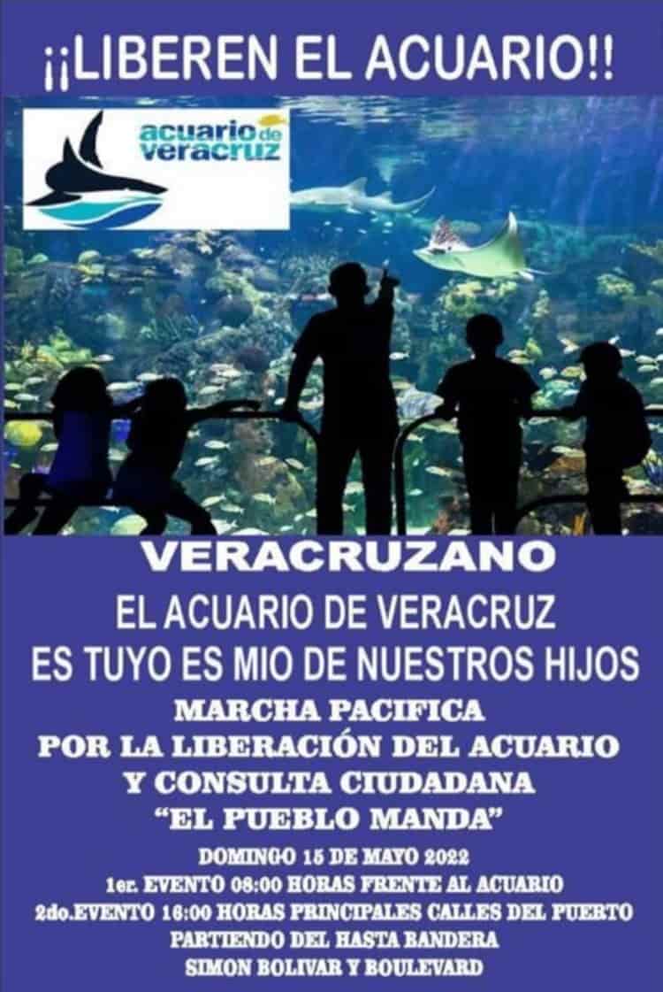 Convocan a marcha pacífica este domingo por clausura de Acuario de Veracruz