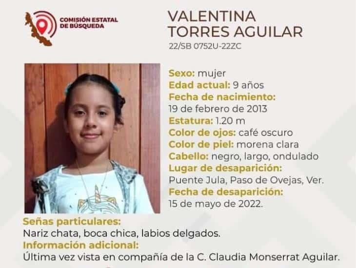 Buscan a Valentina de 9 años; desapareció en Puente Jula