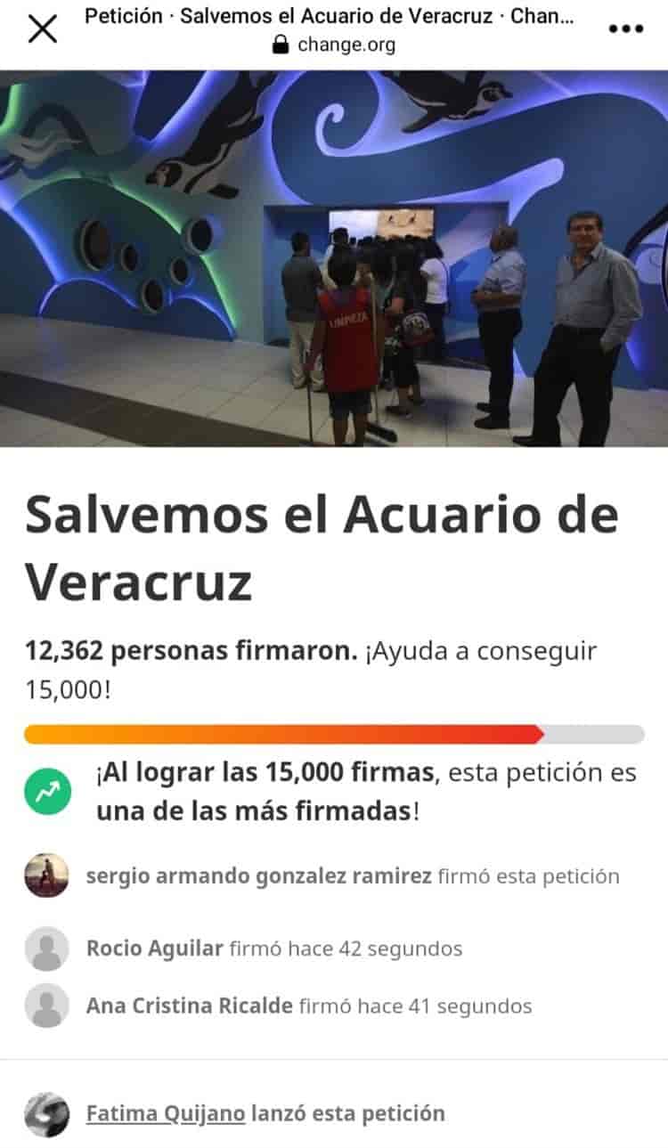 ¡En 24 horas! Ciudadanos reúnen 10 mil firmas para proteger al Acuario de Veracruz