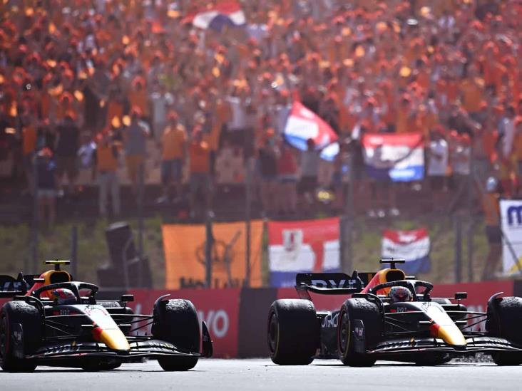 Checo Pérez, forzado a ceder el primer lugar; Red Bull hace el 1-2 en España