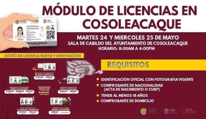Llega a Cosoleacaque el módulo itinerante de licencias