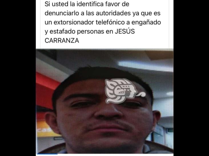 Señalan a presunto extorsionador en Jesús Carranza