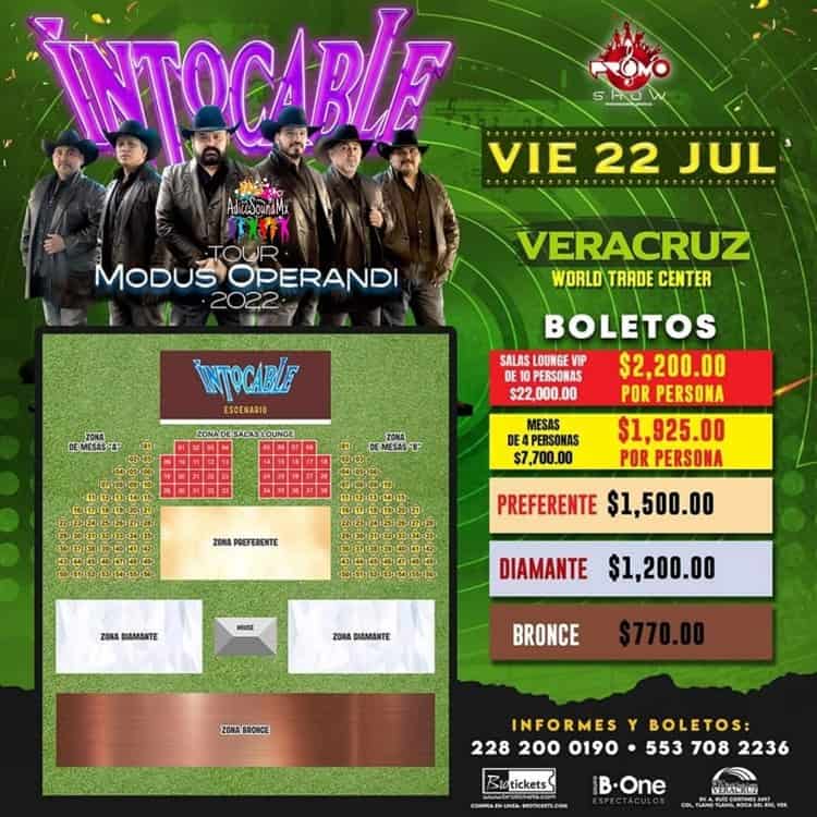 Intocable anuncia fecha de concierto en Veracruz