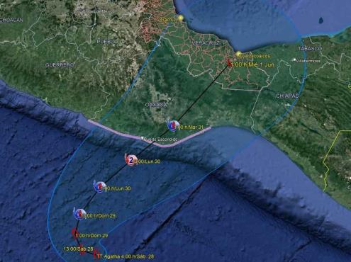 Tormenta tropical Agatha se mueve hacia el Sur del país; prevén lluvias para Veracruz