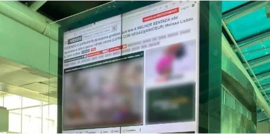 Hackean pantallas de aeropuerto en Brasil y ponen película pornográfica