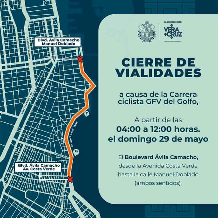 ¡Atención! Hoy se darán cierres viales en calles de Veracruz