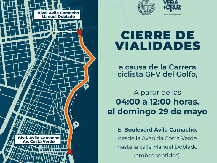 ¡Atención! Hoy se darán cierres viales en calles de Veracruz