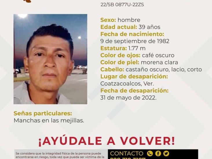 Reportan desaparición de Juan Carlos en Coatzacoalcos