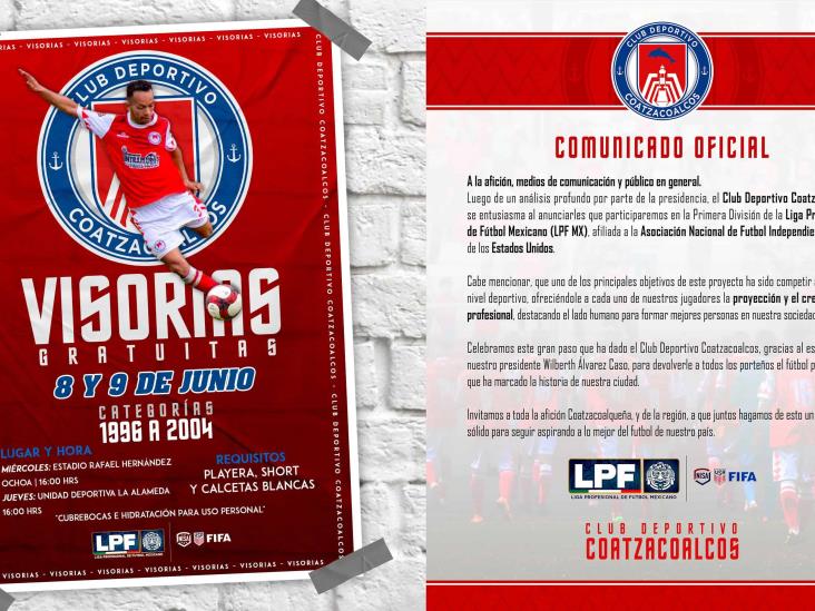 Club Deportivo Coatzacoalcos participará en la LPF MX; reclutarán jugadores