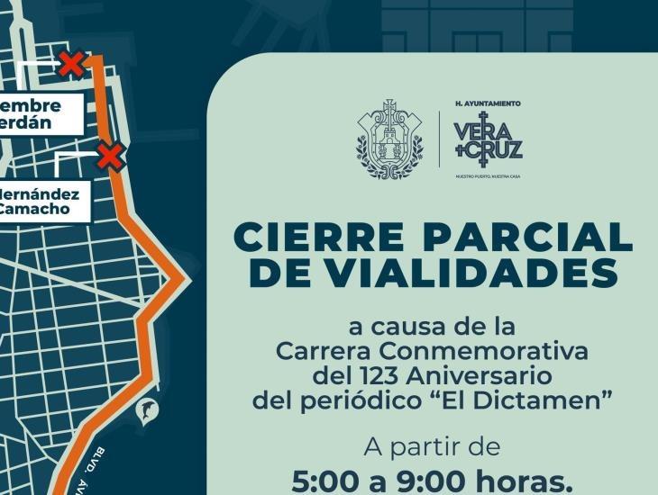 Toma precauciones: habrá cierre de calles para este domingo en Veracruz