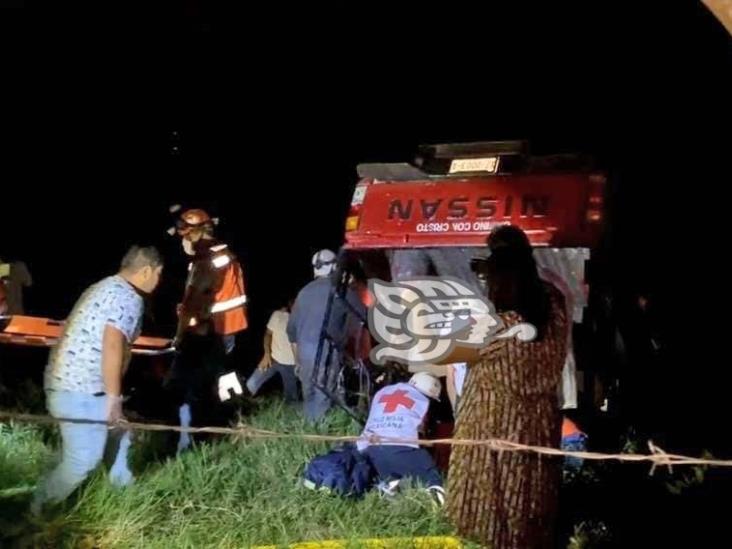 Volcadura de camioneta deja 6 lesionados en Misantla