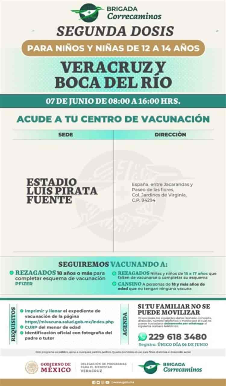 ¡Entérate! Seguirán vacunando mañana a sector de 12 a 14 años en Veracruz