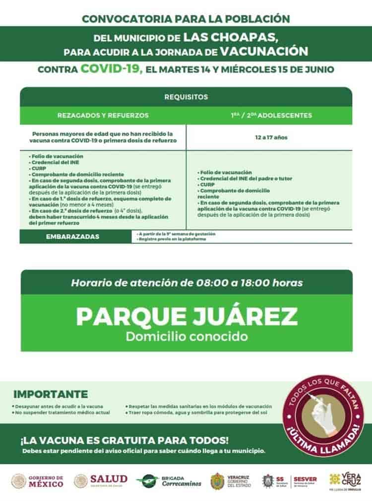 Continúa aplicación de vacuna contra el Covid-19 en el sur de Veracruz