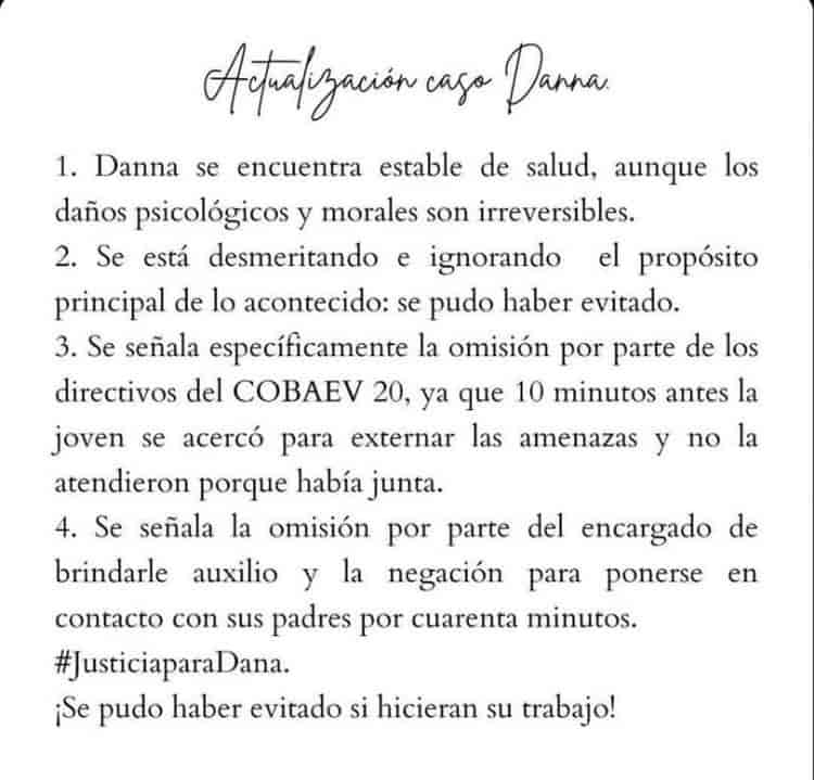 Alumna agredida en COBAEV 20 en Veracruz había denunciado ser víctima de bullying