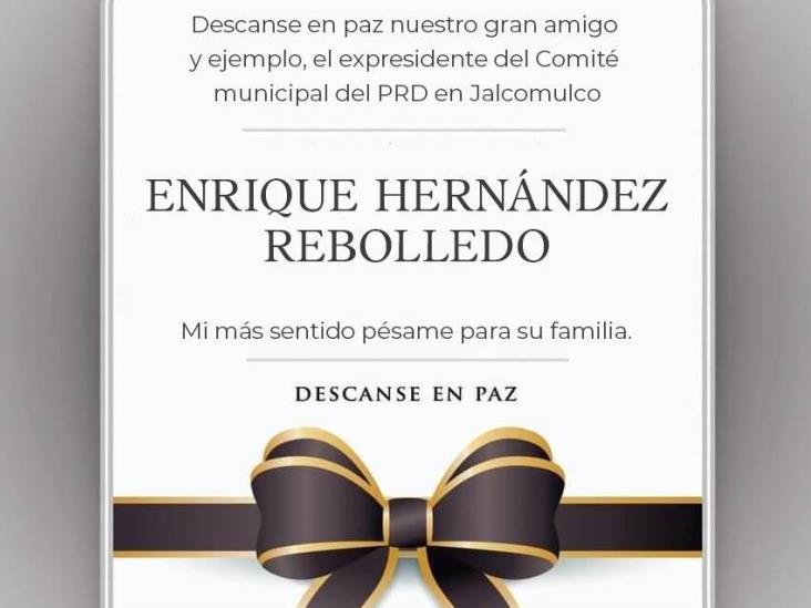 Fallece Enrique Hernández, exdirigente del PRD en Jalcomulco