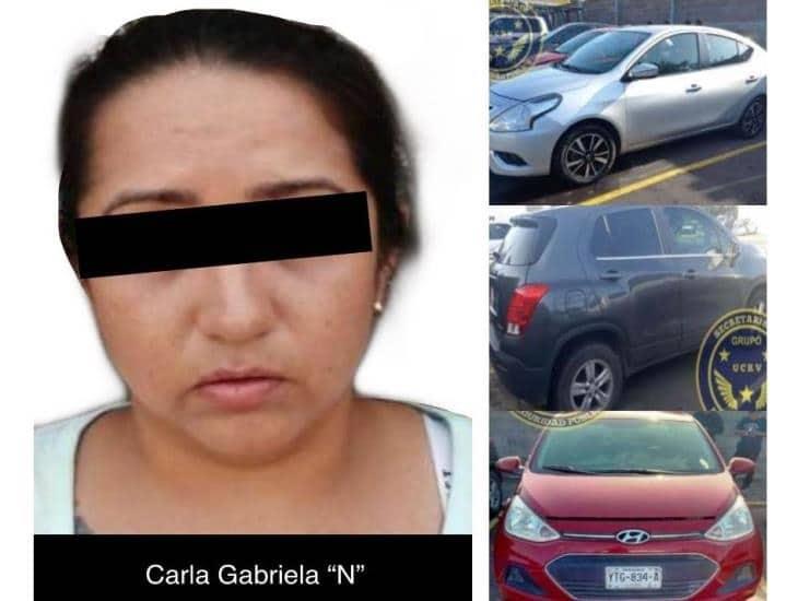 Interviene SSP a una mujer con 3 vehículos robados, en Boca del Río