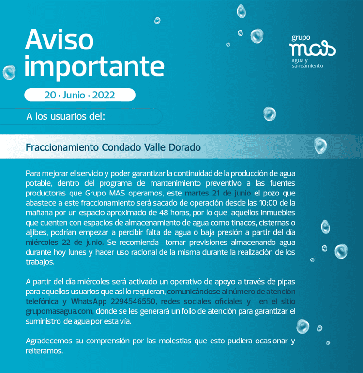 ¡Entérate! Este fraccionamiento en Veracruz no tendrá agua martes y miércoles