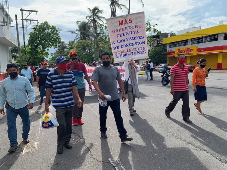 Sindicato de SAS se manifiesta en Veracruz (+Video)