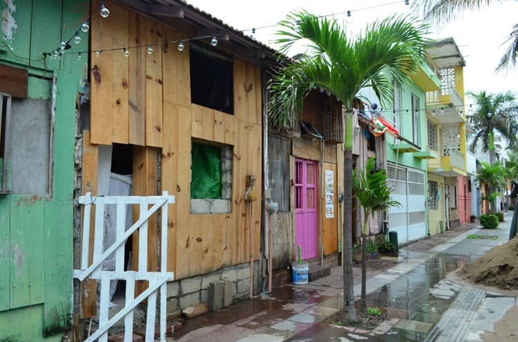 Barrio de la Huaca afectado por las lluvias en Veracruz
