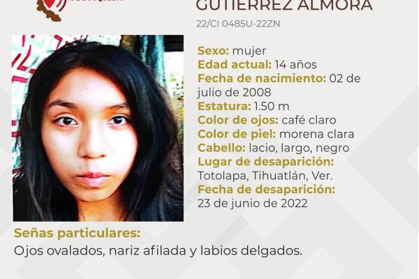 Desaparece otra adolescente en Tihuatlán