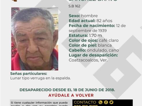 Don Leoncio desapareció desde el 2018 en Coatzacoalcos