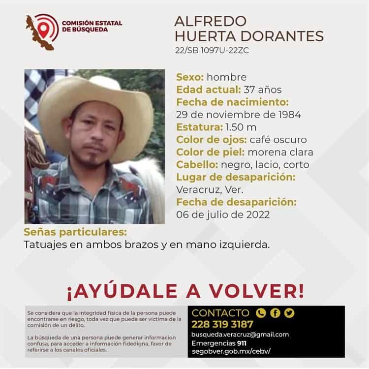 Desaparece Alfredo Huerta Dorantes de 37 años en calles de Veracruz
