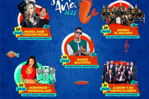Estos son los artistas invitados para las Fiestas de Santa Ana 2022 en Boca del Río