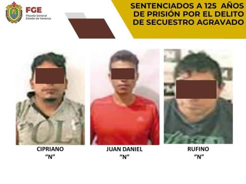 Sentencian a 125 años de prisión a tres secuestradores en Xalapa