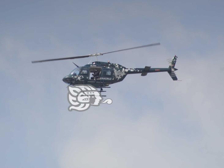 Helicóptero de la Fuerza Civil sobrevoló Agua Dulce