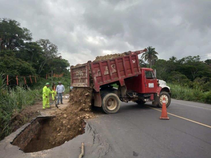Atiende SCT carreteras dañadas por lluvias en Veracruz