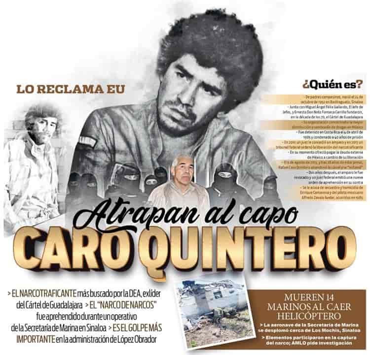 Cae el narcotraficante Caro Quintero, fundador del Cártel Guadalajara
