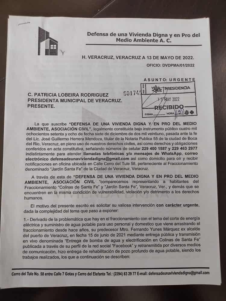 Ayuntamiento sigue sin atender problemas de la bomba del agua en Colinas de Santa Fe